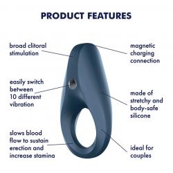 Satisfyer Rocket Ring - vízálló, vibrációs péniszgyűrű (kék)