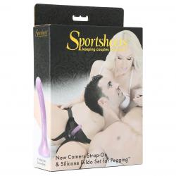 Sportsheets - felcsatolható szilikon dildó (lila)