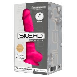Silexd 7 - alakítható, tapadótalpas, herés dildó - 17,5cm (pink)