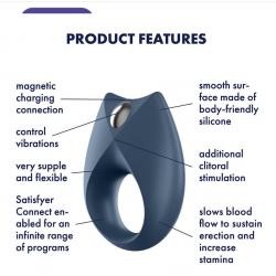 Satisfyer Royal One - okos vibrációs péniszgyűrű (kék)