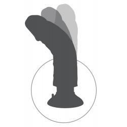 King Cock 10 - hajlítható, tapadótalpas vibrátor (25cm) - natúr