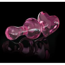 Icicles No. 75 - szíves, üveg anál dildó (pink)
