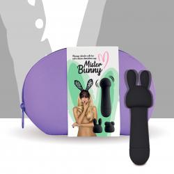 FEELZTOYS Mister Bunny - mini masszírozó vibrátor szett (fekete)