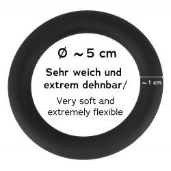 Black Velvet - szilikon péniszgyűrű (fekete) - 5cm