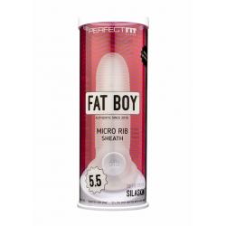Fat Boy Micro Ribbed - péniszköpeny (15cm) - tejfehér
