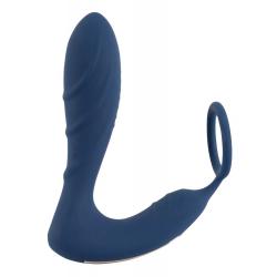 You2Toys Prostata Plug - rádiós anál vibrátor péniszgyűrűvel (kék)