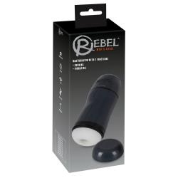 Rebel - 2in1 szívó, vibráló maszturbátor (fekete)