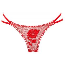 Panty Rose - rózsaszálba rejtett tanga - piros (S-L)