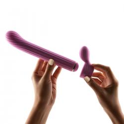 Magic Stick - vibrátor cserélhető csiklókarral (pink)