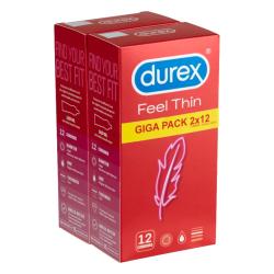 Durex Feel Thin - élethű érzés óvszer csomag (2x12db)