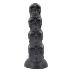 Toppedmonster - koponya dildó - 22 cm (fekete)
