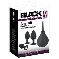 Black Velvet - anál dildó szett (4 részes) - fekete