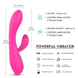 Sex HD Muses - akkus, vízállló melegítős vibrátor (pink)